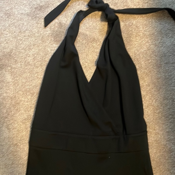 Bebe black halter jumpsuit bodycon size medium - Picture 1 of 4